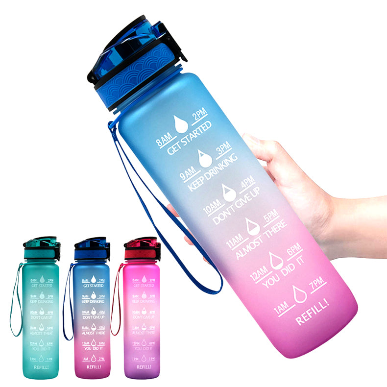10 00ml Sports Water Bottle Gradient Plastic Cup