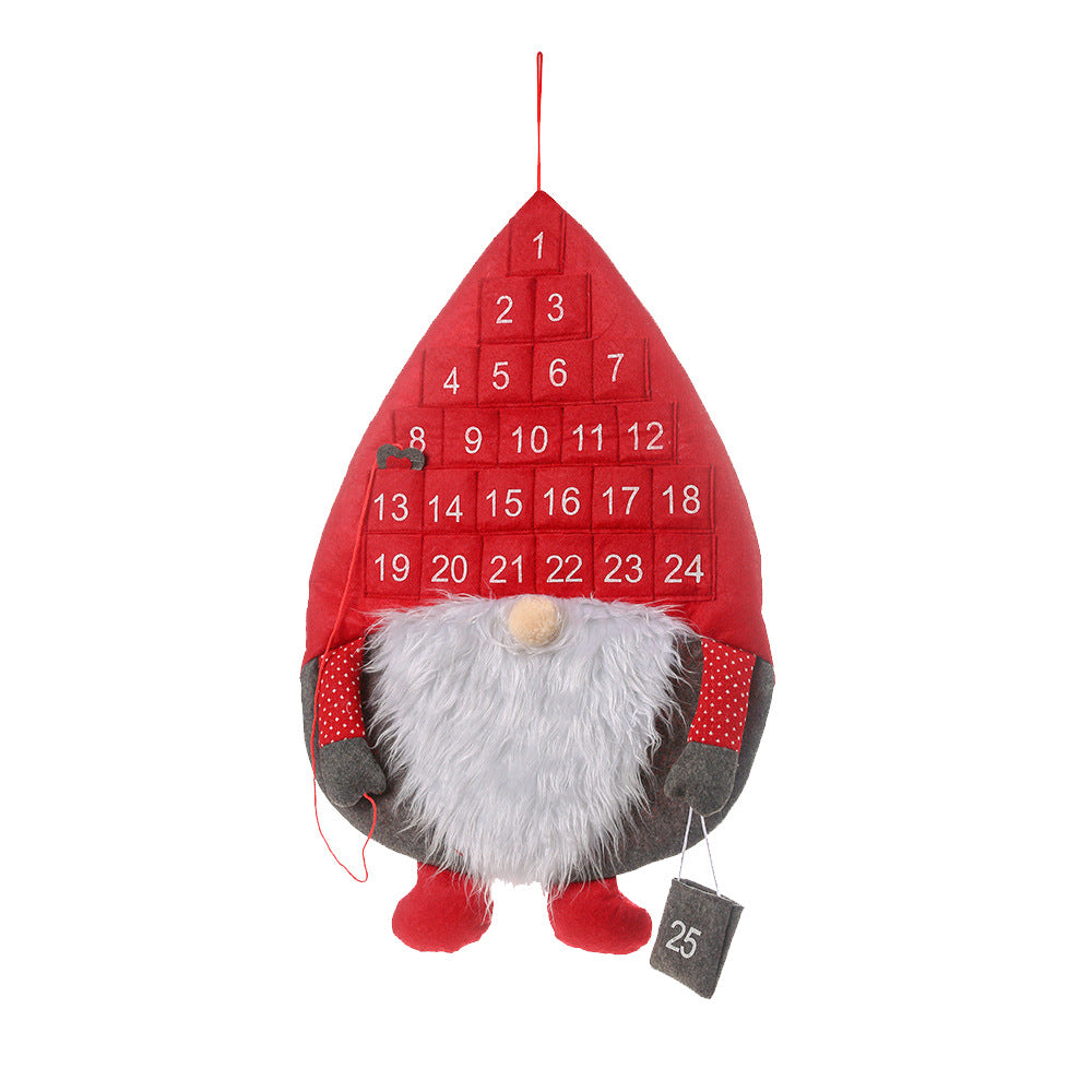 Christmas Advent Calendar Santa Claus Faceless Doll Hanging Decor