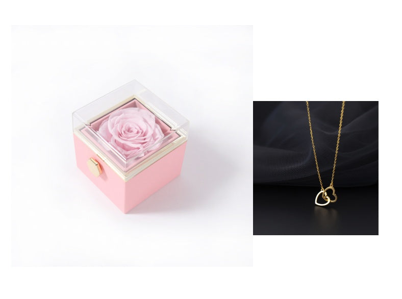 Acrylic Rotating Rose Jewelry Box