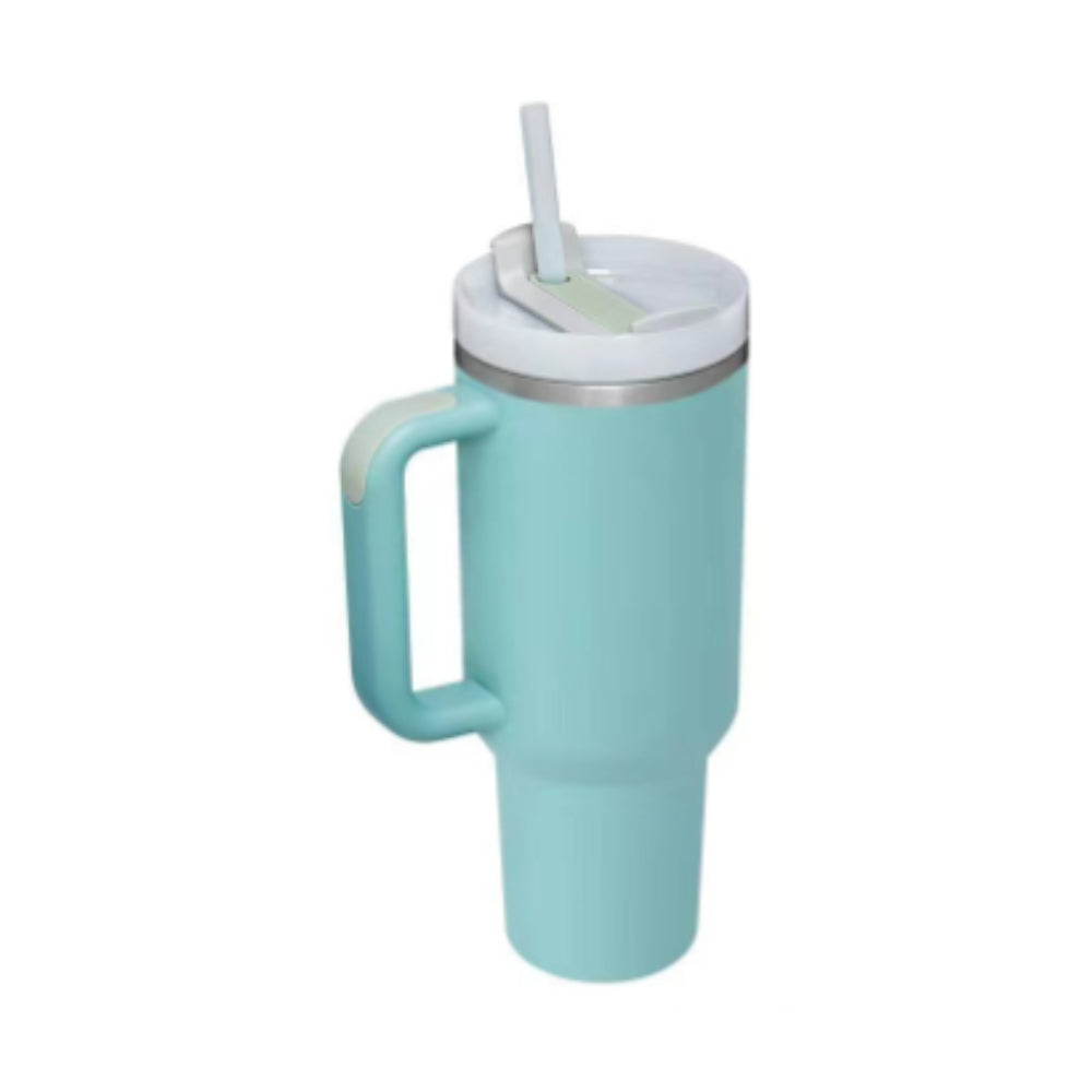40oz Insulated Tumbler with Handle & Straw - Stainless Steel Leakproof Travel Mug
