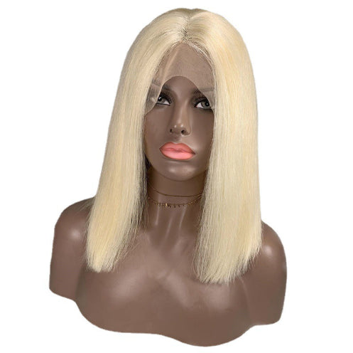 613 Blonde Bob Wig Short Straight Human Hair Wigs for Women