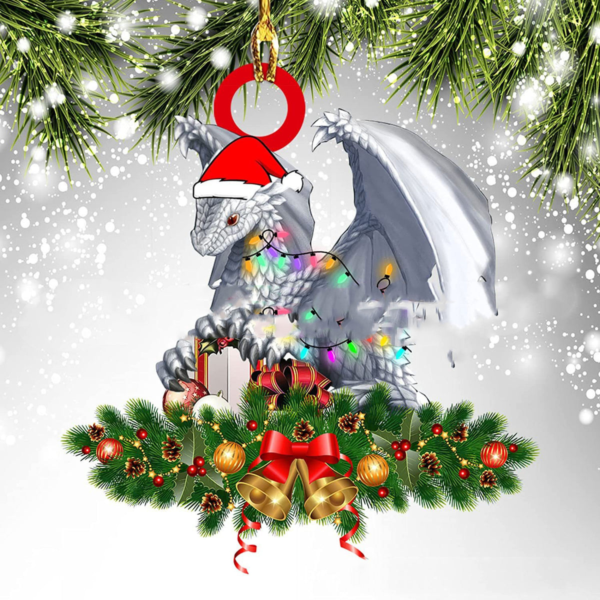 Christmas Dinosaur Dragon Egg Decorations Pendant Acrylic | Xmas Holiday Decor