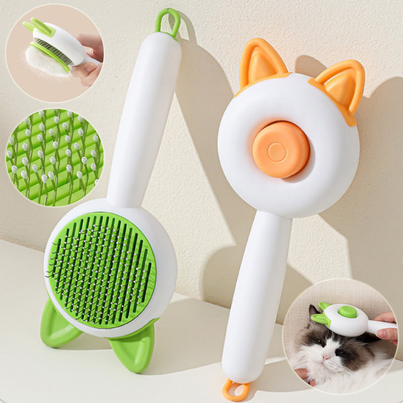 Self-Cleaning Pet Dematting Comb - Hair Remover Massage Brush for Cats & Dogs