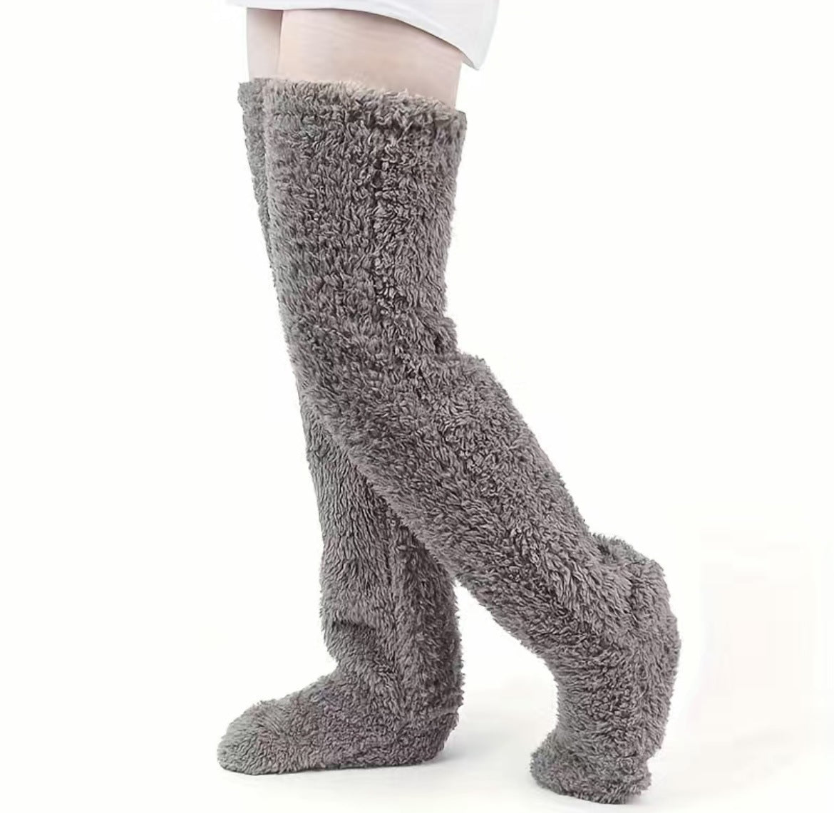 Over Knee High Fuzzy Long Socks Winter Warm Cold Leg Joint Cold-Proof