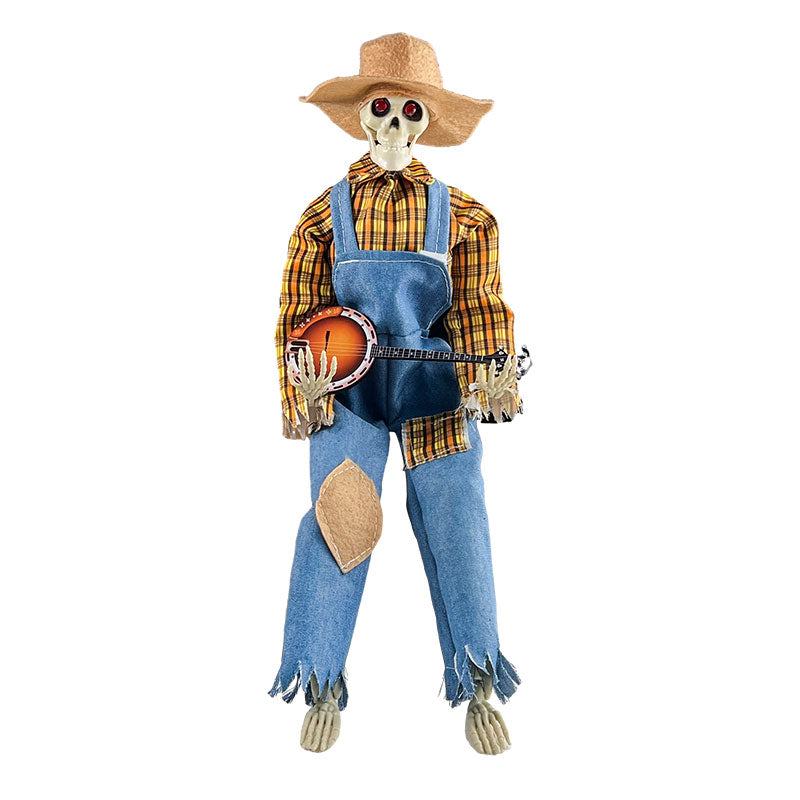 Halloween Luminous Skull Skeleton Decoration Guitarist with Light up