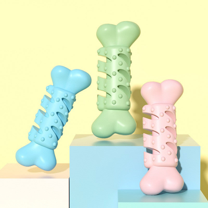 Bone Shaped Dog Teething Toy - Durable TPR Chew Bone for Puppies