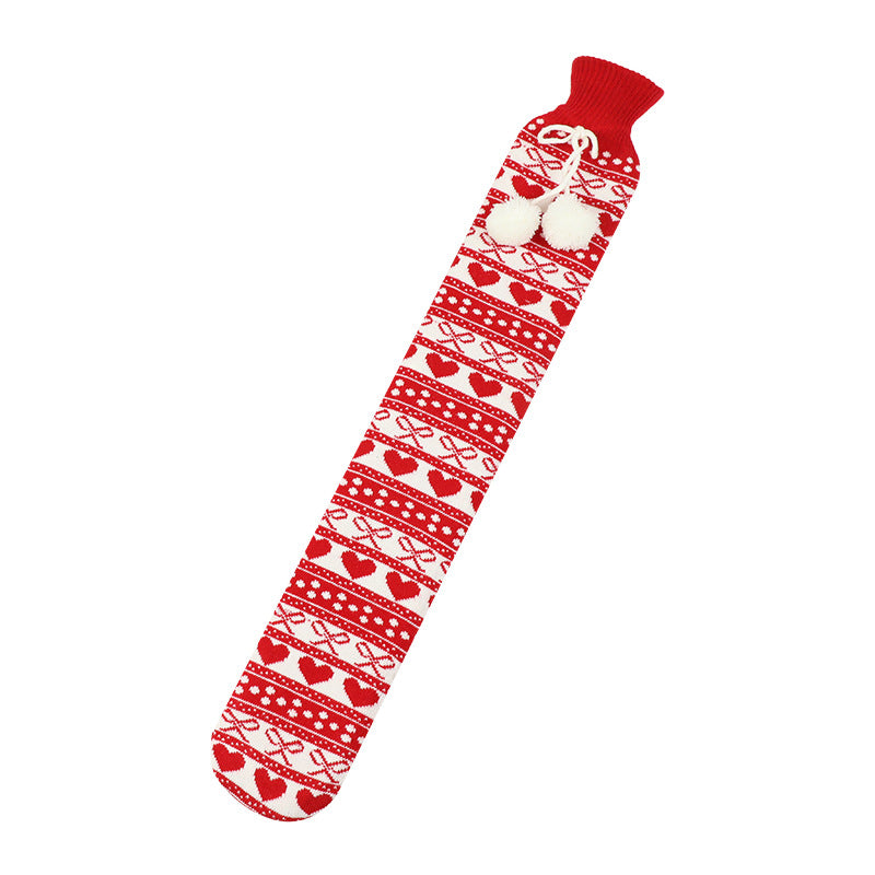 2L Cute Hot Water Bottle with Cover - Portable Belly & Hand Warmer