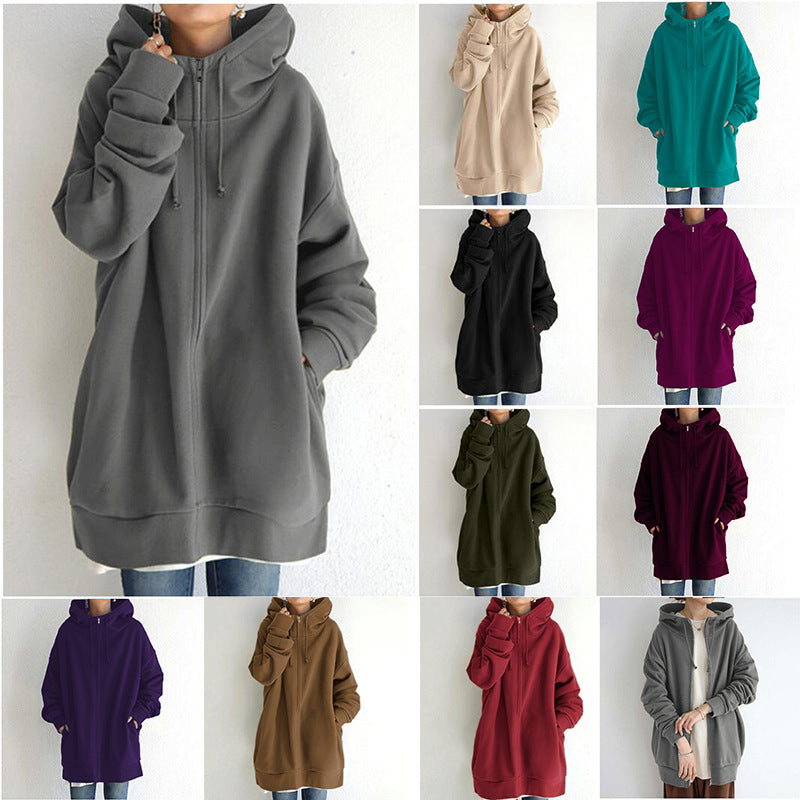 Women's Fuzzy Hoodies Long Sport Pullover Hoodie Full-Zip Sweatshirt