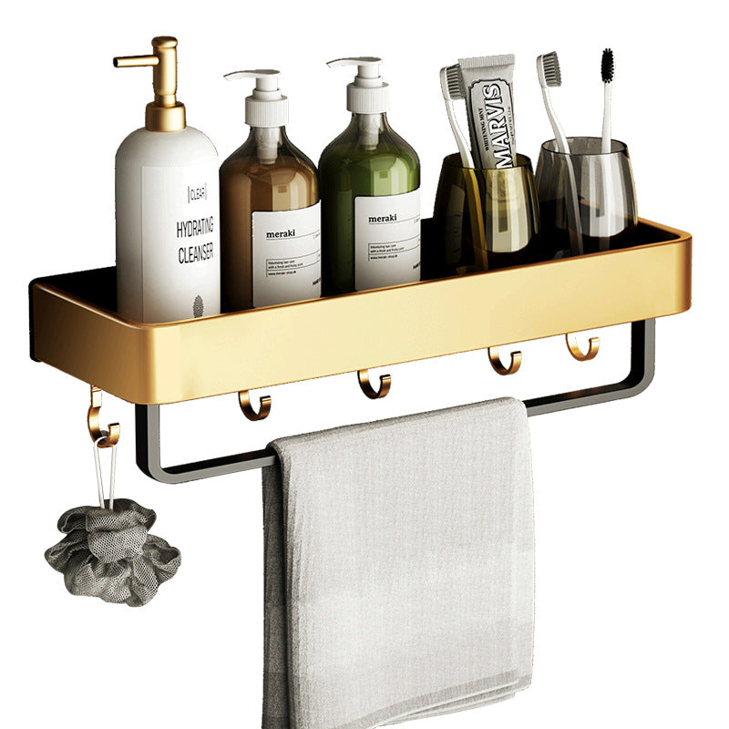 Punch-Free Bathroom Towel Storage Rack - Wall Towel Holder