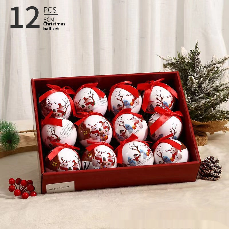 Christmas Exquisite Printing Tree Ornament Ball | Xmas Holiday Decor