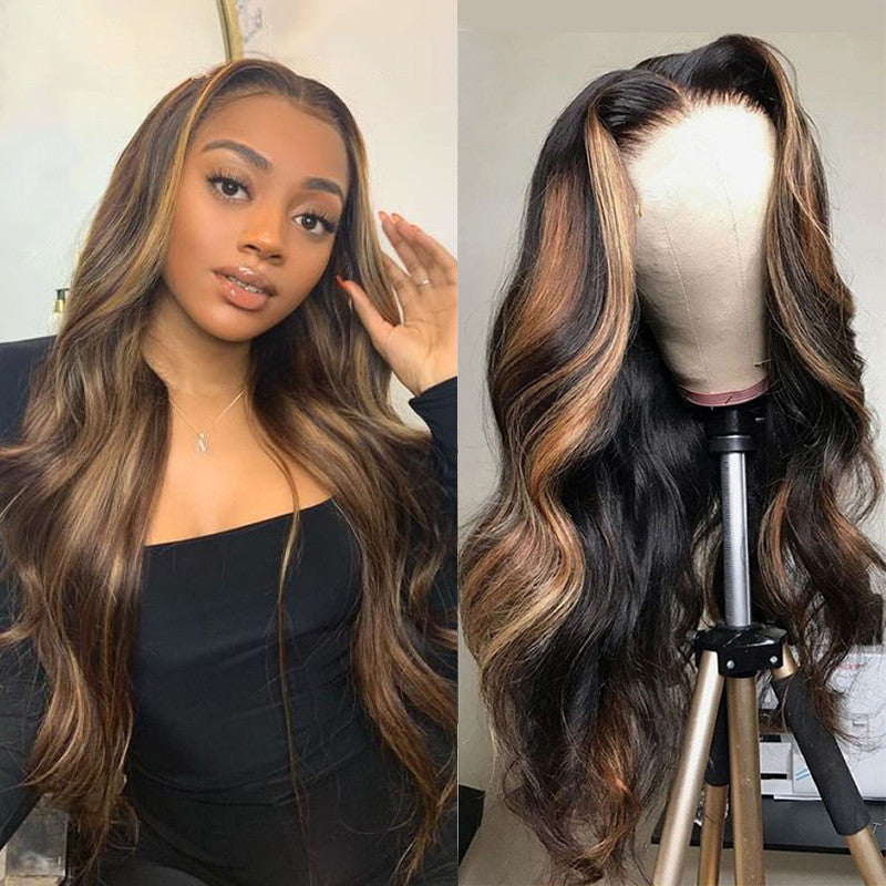 Women's Fashion Trade Wigs Long Curly Hair Chemical Fiber Rose Net