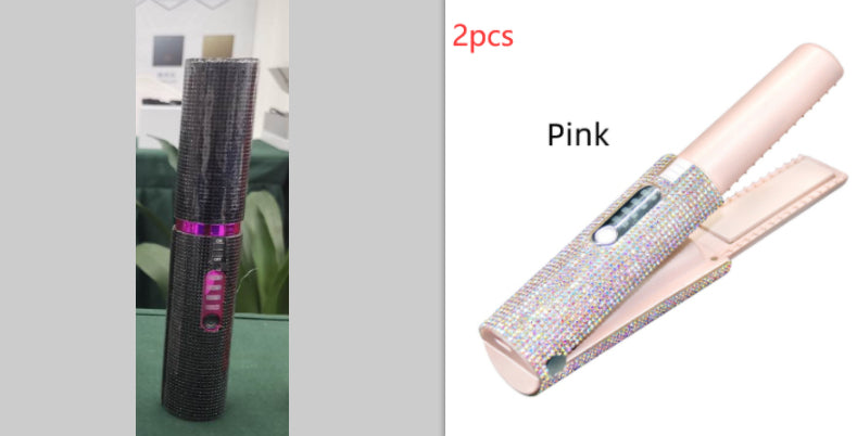 2-in-1 Electric USB Hair Straightening Brush Straightener