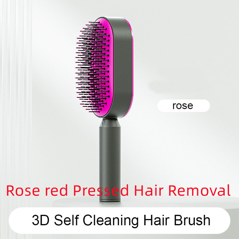 Self Cleaning Hair Brush for Women One-Key Loss Airbag Massage Scalp