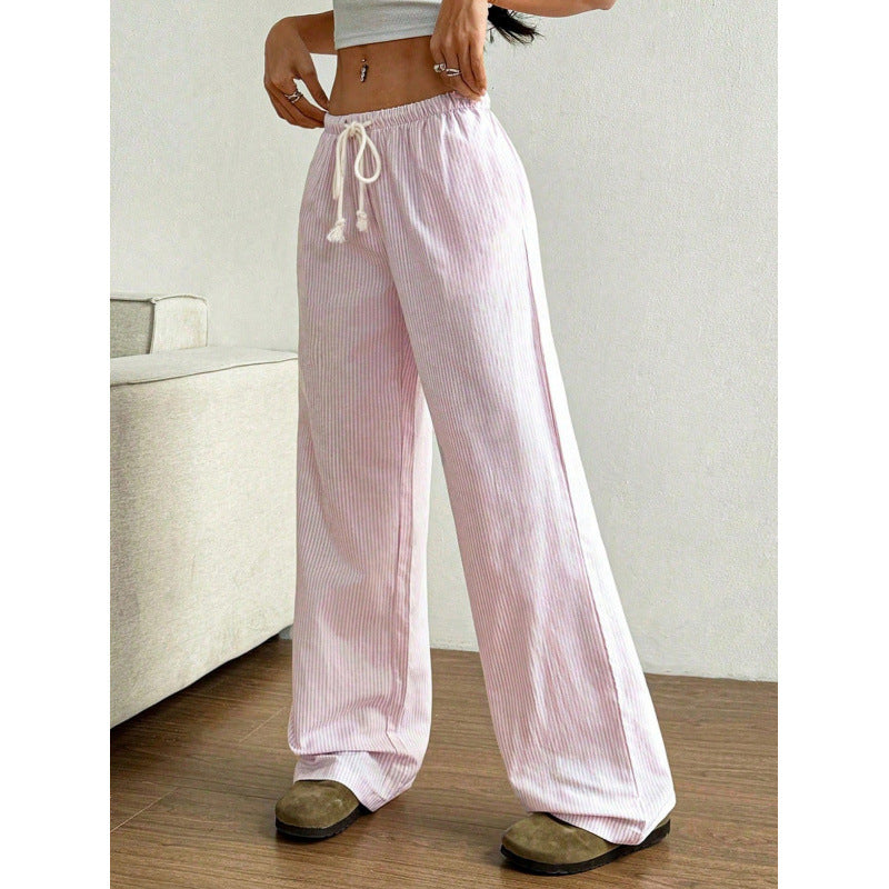 Women's Loose Wide-Leg Pants with Tie Waist
