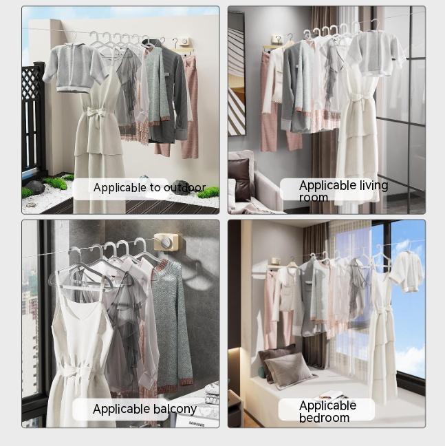 Invisible Retractable Indoor Clothesline - No-Drill Laundry Drying Line