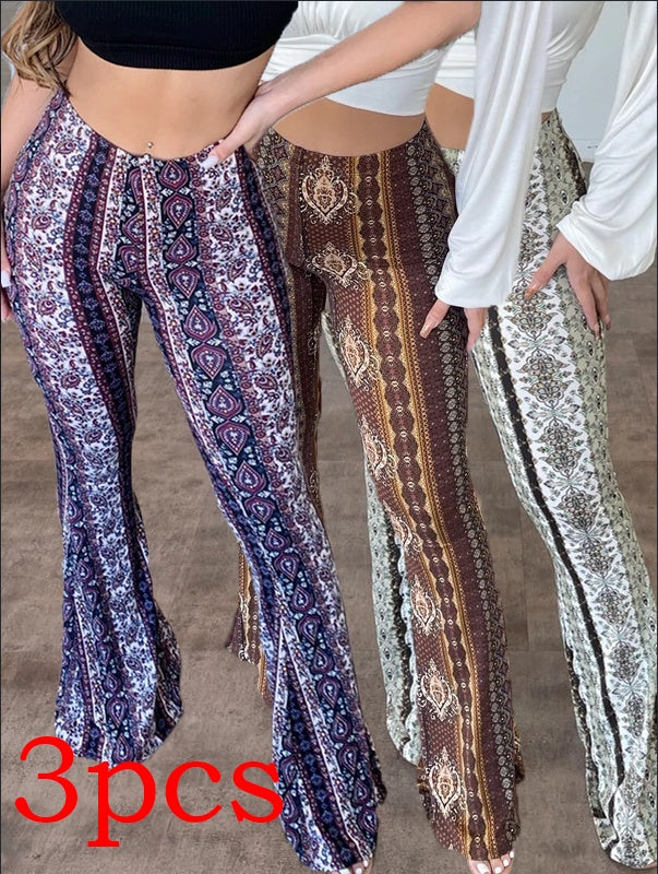 High Elastic Tight Pants Slim Sexy Print Trousers Women's Clothing