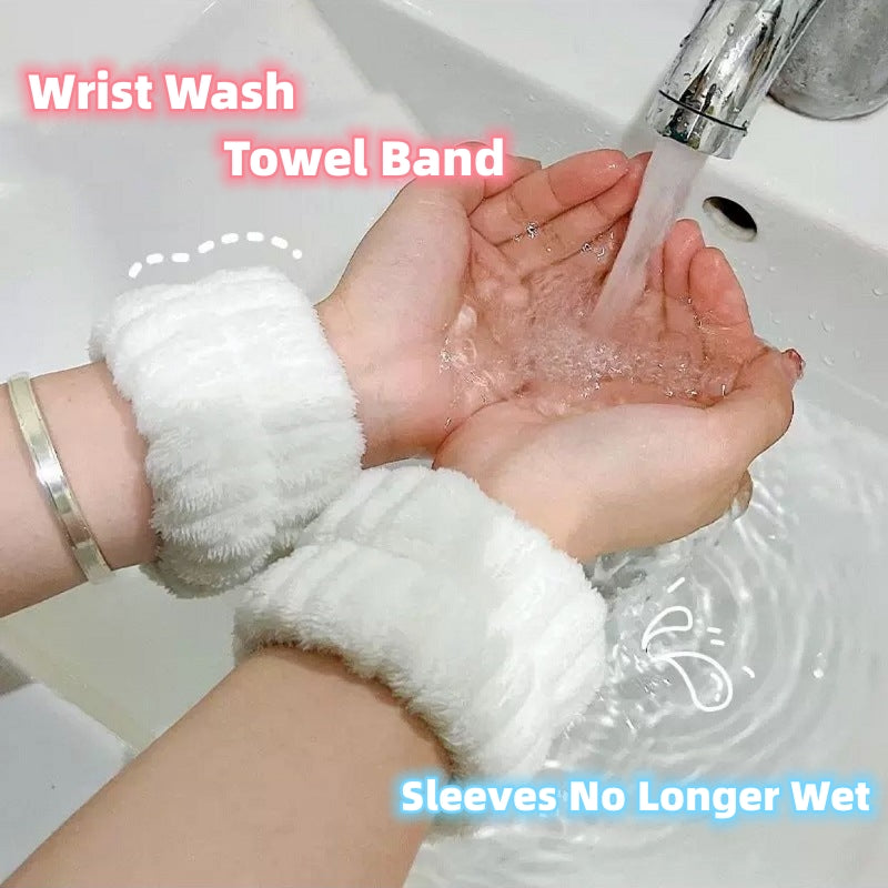 Microfiber Wrist Wash Bands - Absorbent Face Washing Wristbands to Prevent Drips