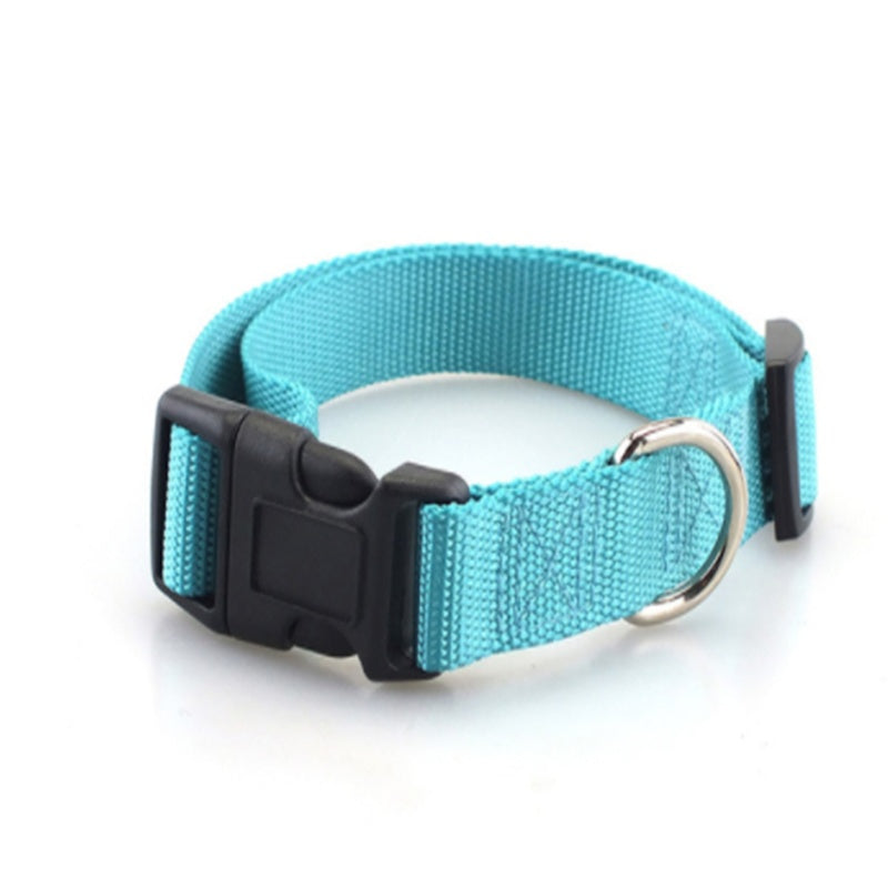 Plain Polyester Nylon Dog Collar - Adjustable Pet Collar