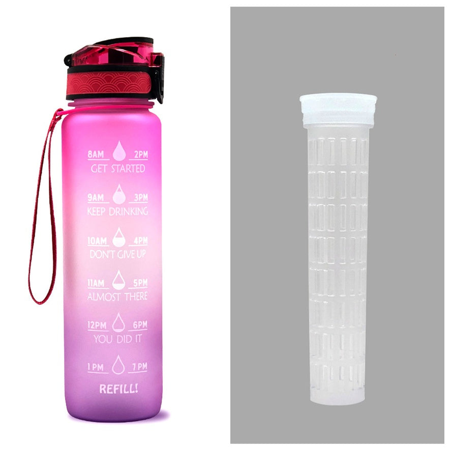1 L Motivational Water Bottle with Time Markers