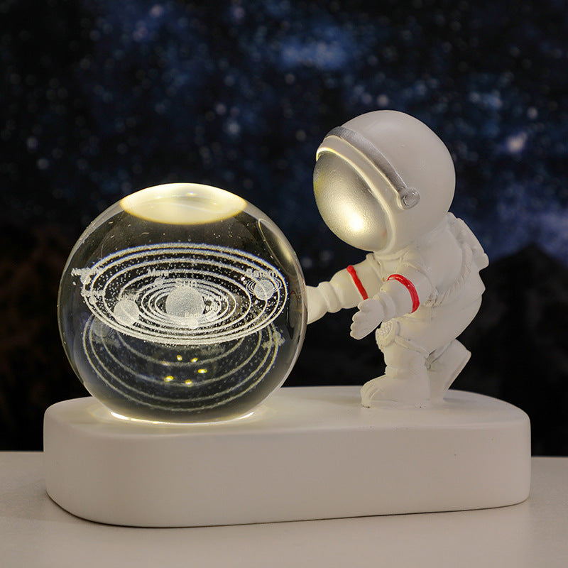 Glowing Galaxy Astronaut Crystal Ball Night Light