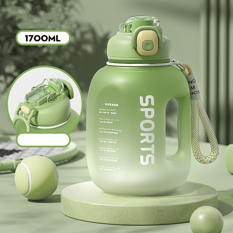 1.7L Portable Sports Water Bottle - Large Capacity Outdoor Gym Bottle