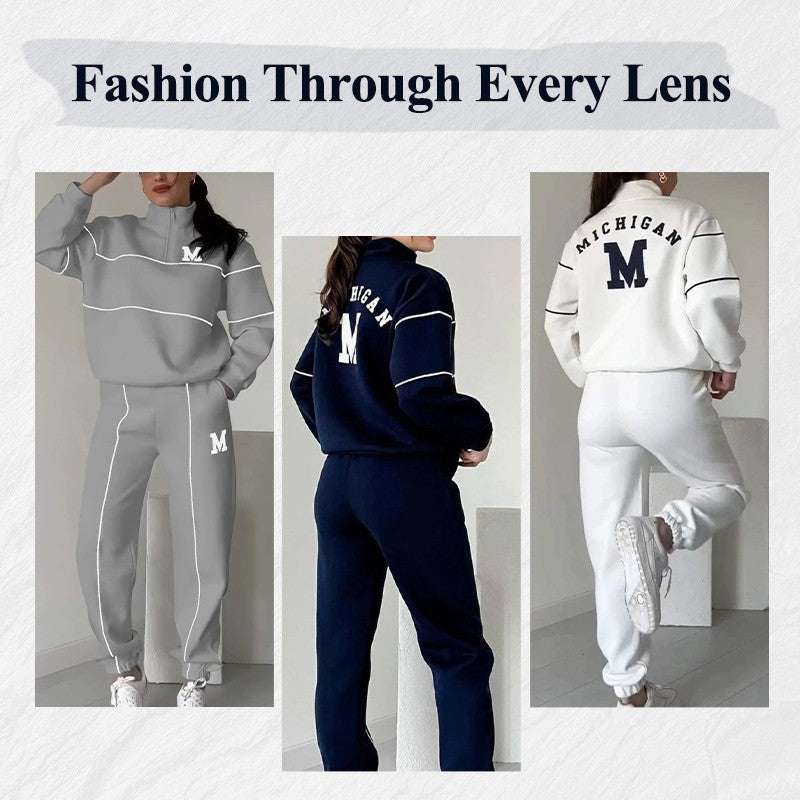 Women's 2 Piece Outfits Lounge Hoodless Pullover Sweatshirt Sweatsuit