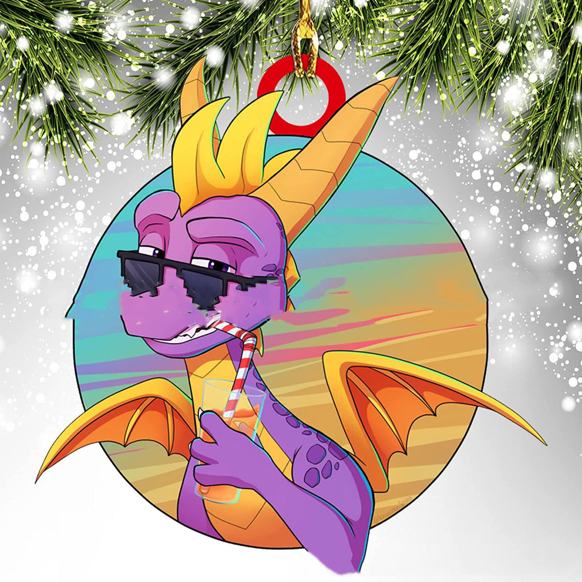 Christmas Dinosaur Dragon Egg Decorations Pendant Acrylic | Xmas Holiday Decor