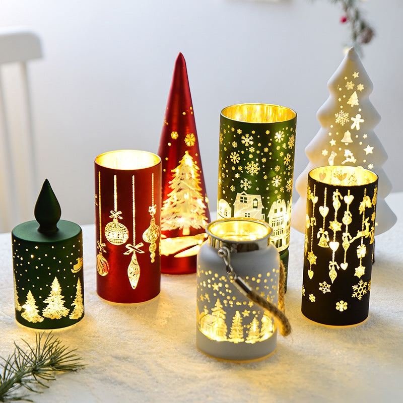 Christmas Luminous Glass Desktop Decoration | Xmas Holiday Decor