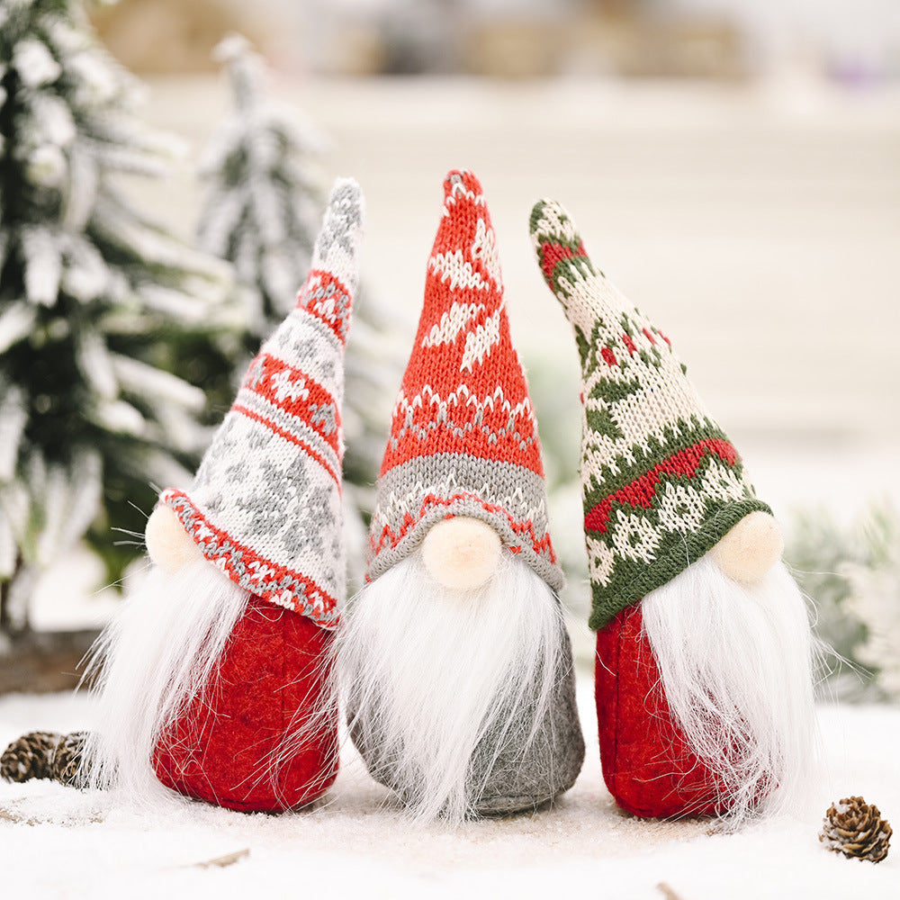 Christmas Decorations Forest Elderly Doll Ornaments | Xmas Holiday Decor