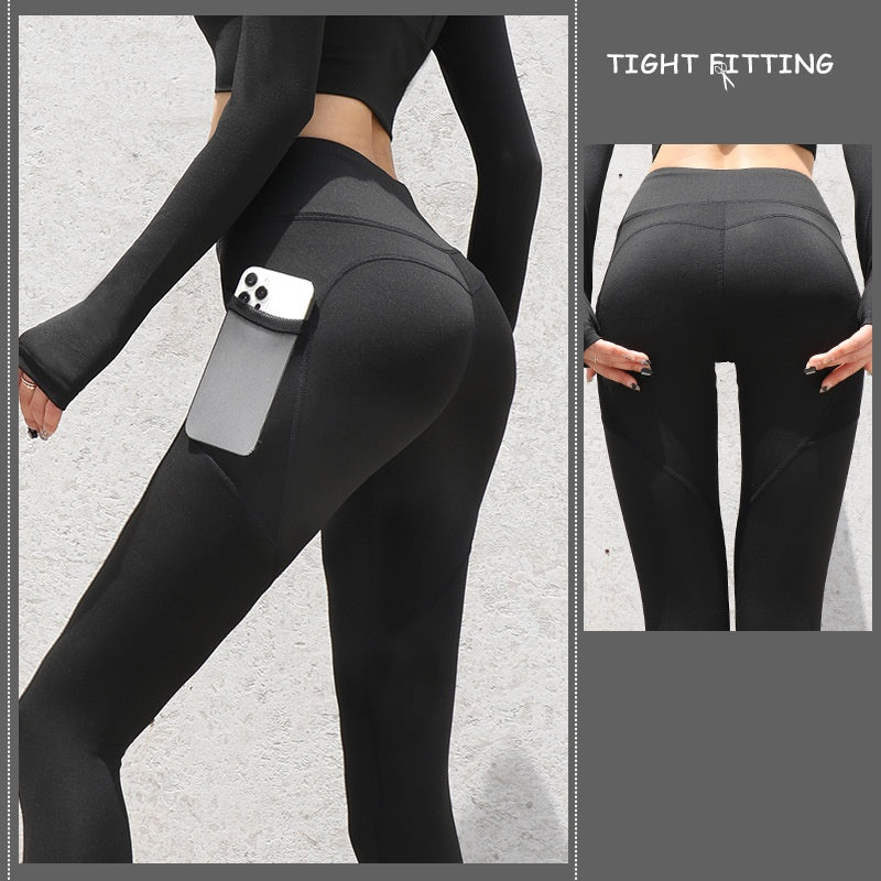 Gym Sport Seamless Leggings with Pockets Push Up High Waist Pants