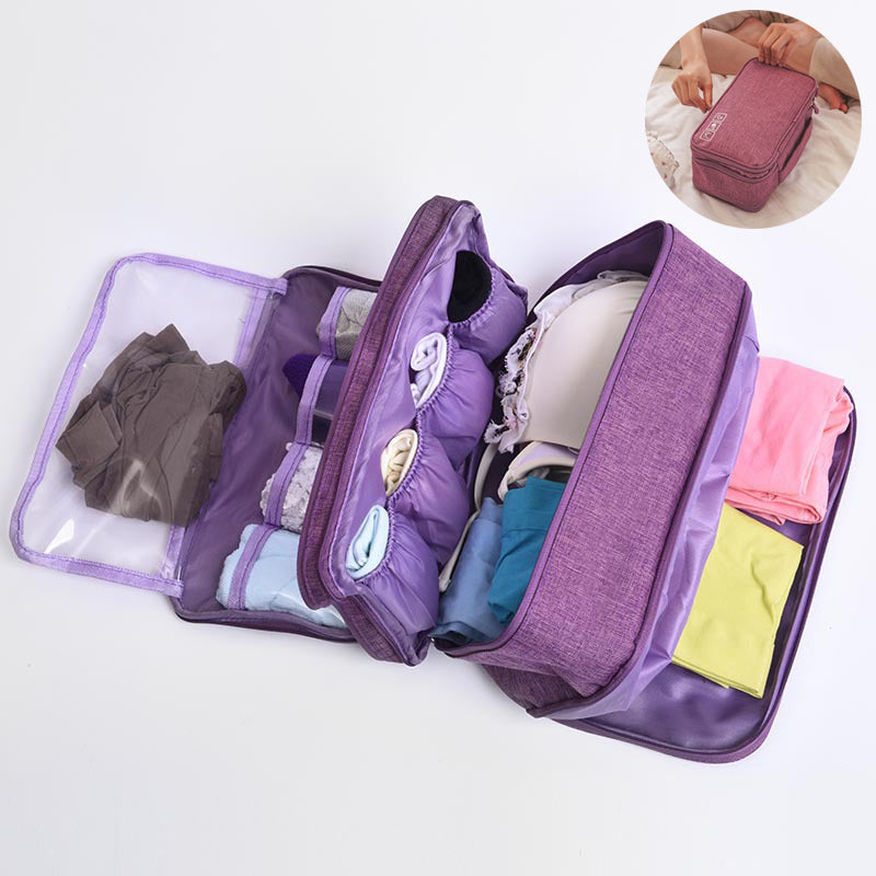 3-Layer Travel Makeup Bag - Multi-Function Cosmetic Organizer Case