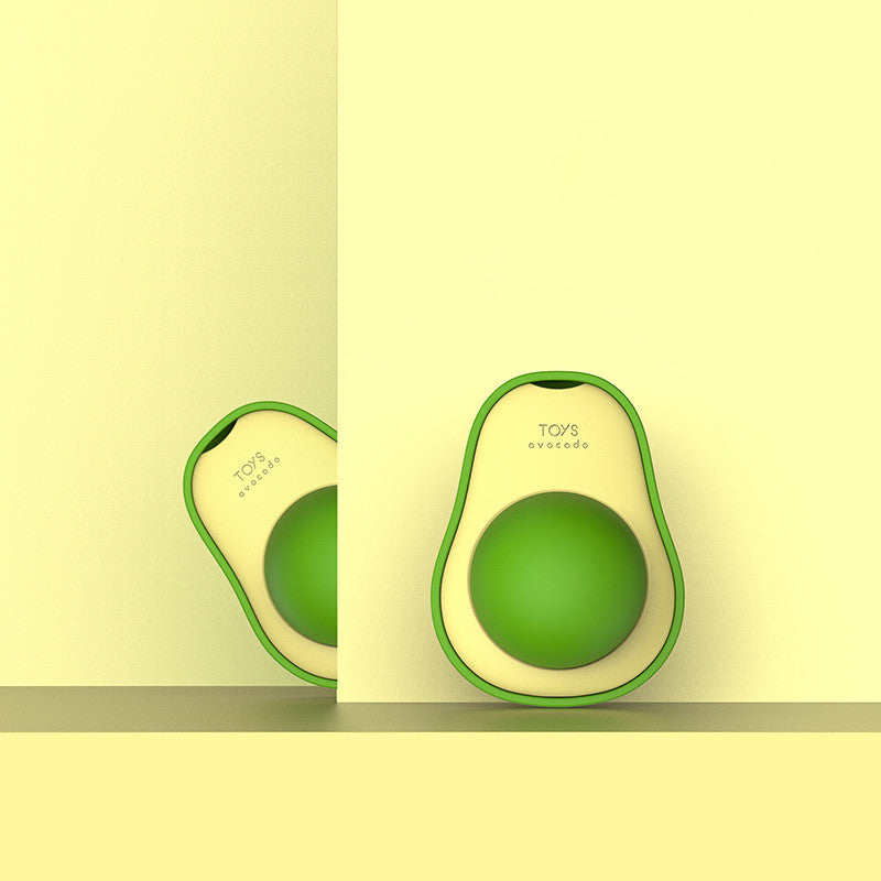 Avocado Catnip Ball Toy - 360° Rotating Wall-Mounted Mint Lick Toy for Cats