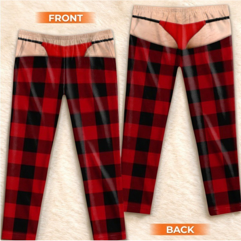 Unisex Funny 3D Thong Illusion Print Pants
