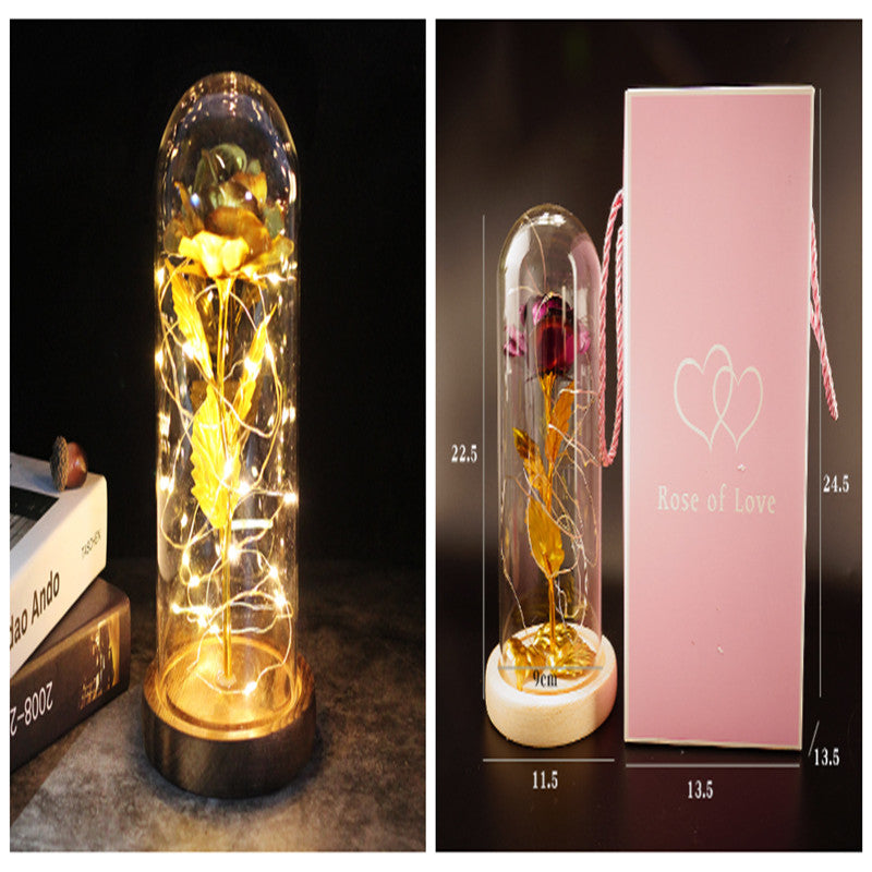 Little Prince Rose in Glass Dome - Eternal Flower LED Gift