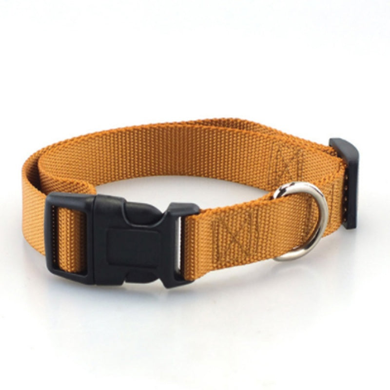 Plain Polyester Nylon Dog Collar - Adjustable Pet Collar
