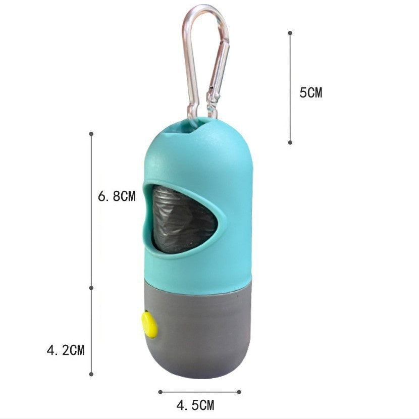 LED Dog Poop Bag Dispenser - Light-Up Waste Bag Holder with Flashlight