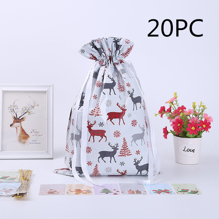 Christmas Gift Wrapping Bag Drawstring Decoration | Xmas Holiday Decor
