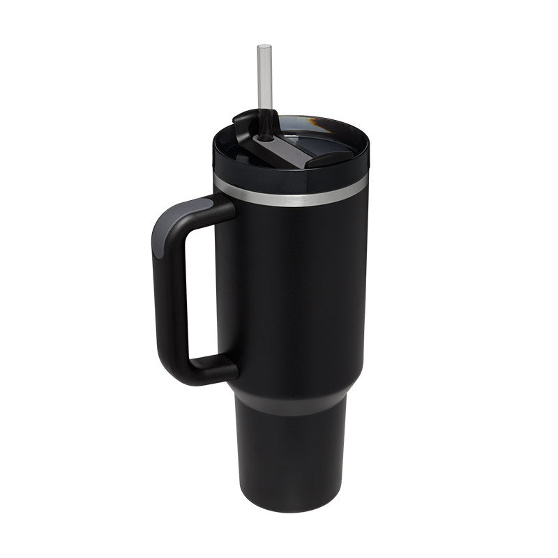 40oz Insulated Tumbler with Handle & Straw - Stainless Steel Leakproof Travel Mug