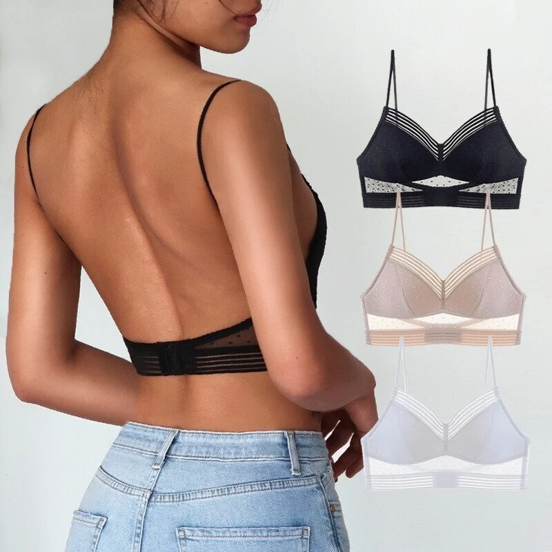 Backless Bra Invisible Bralette Thin Lace Wedding Bras Low Back