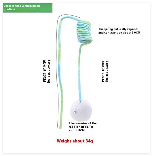 Spring Suction Cup Cat Toy - Interactive Fur Ball Teaser for Solo Play