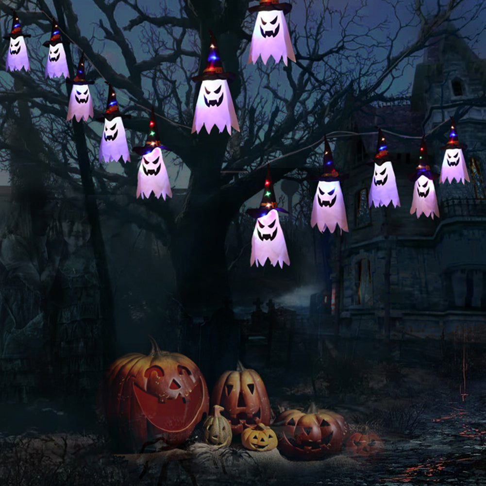 Halloween Holiday Decoration Lanterns Cloth Art Ghost String Lights