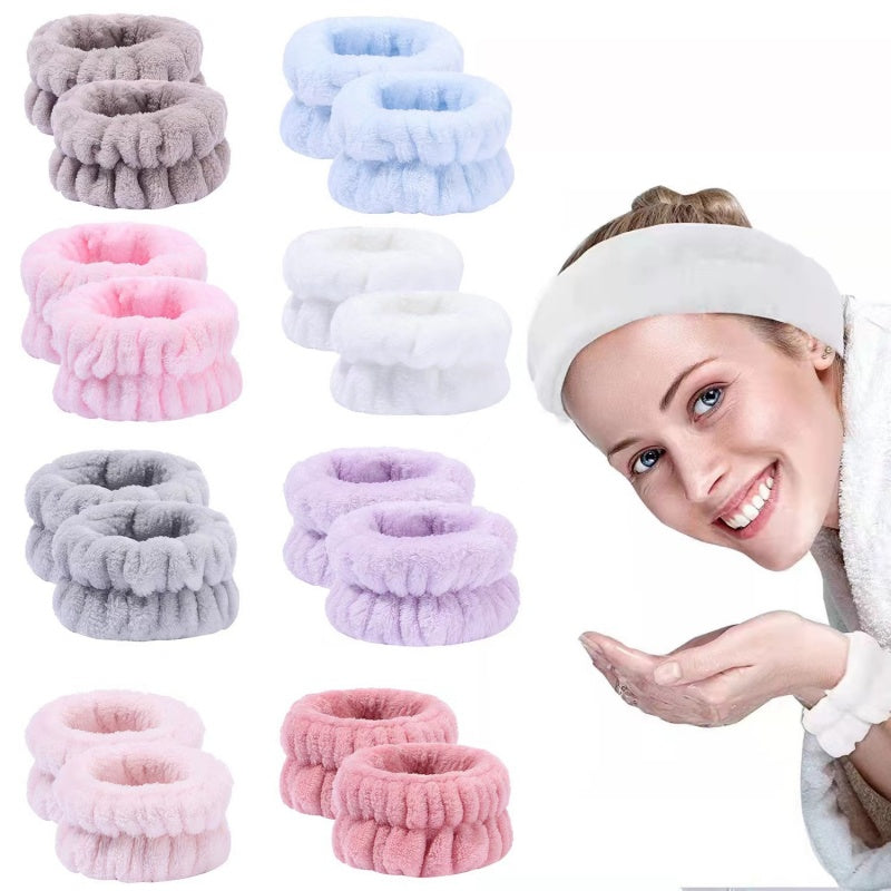 Microfiber Wrist Wash Bands - Absorbent Face Washing Wristbands to Prevent Drips