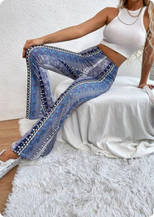 High Elastic Tight Pants Slim Sexy Print Trousers Women's Clothing