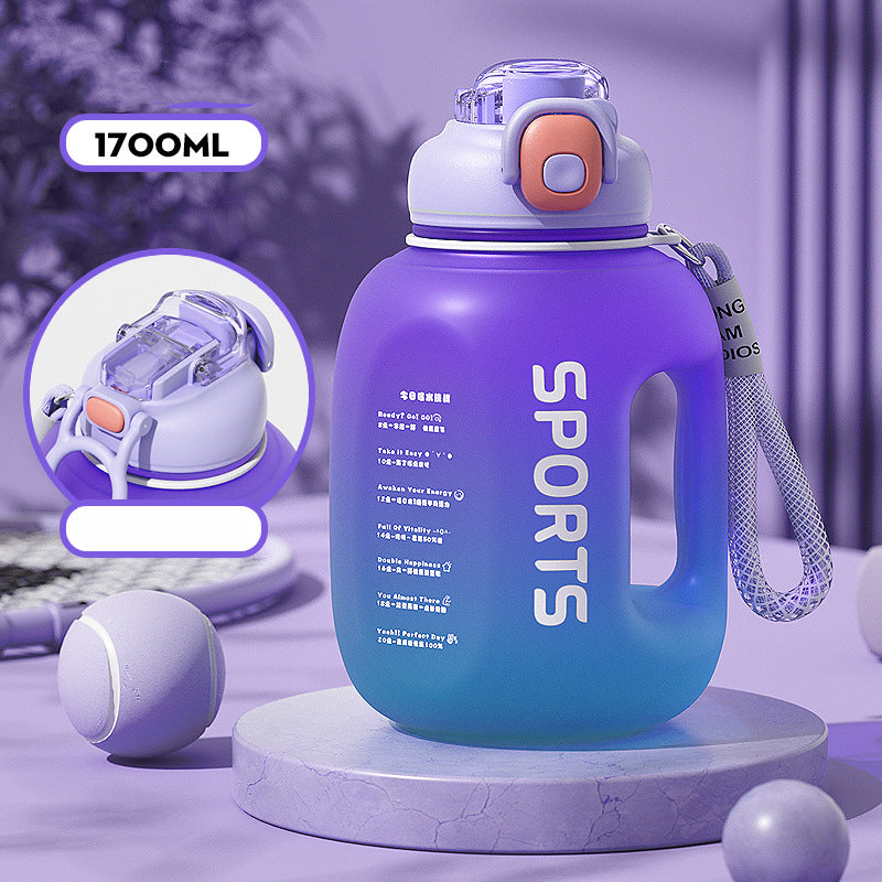 1.7L Portable Sports Water Bottle - Large Capacity Outdoor Gym Bottle