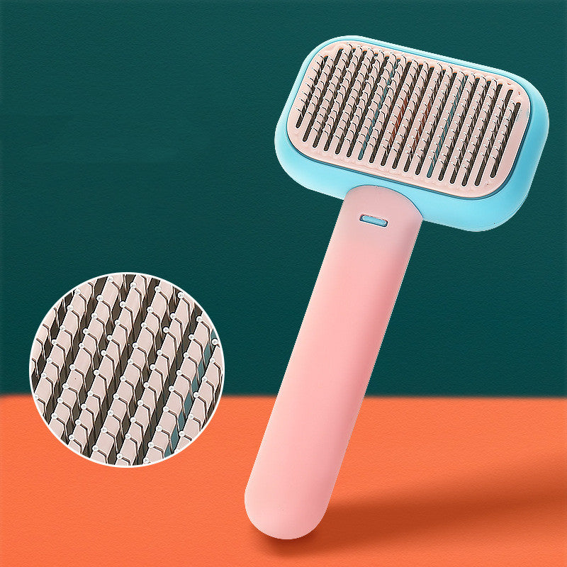 Stainless Steel Pet Detangling Brush - Massage Comb for Cats & Dogs