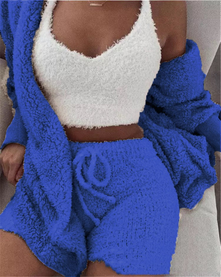 Winter Sexy Women Home Wear Suit Casual Pajamas Set Lady Soft