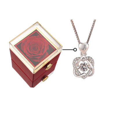 Acrylic Rotating Rose Jewelry Box