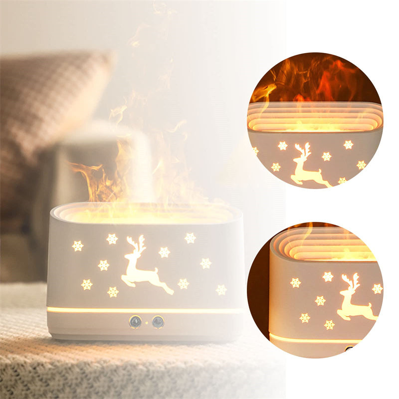 Flame Effect Aroma Diffuser with Christmas Design