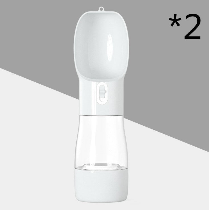 2-in-1 Portable Dog Water Bottle & Food Container - Travel Pet Feeder with Strap