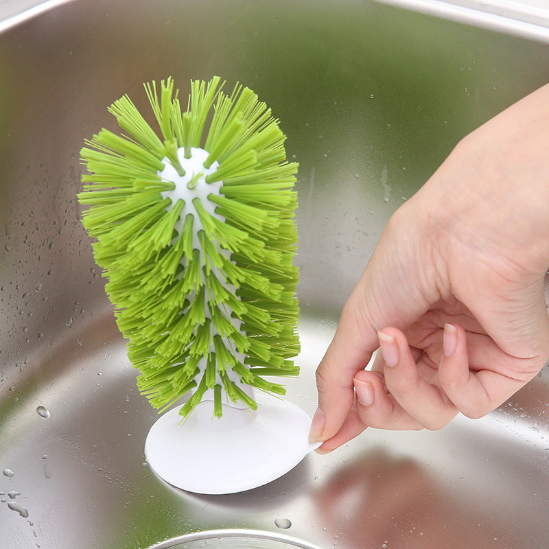 Suction Cup Glass Brush - Multifunctional Bottle & Cup Washer
